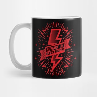 Beware Of Electricity Retro Vintage v5 Mug